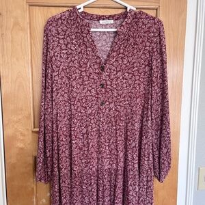 Neuflora Clarington Tiered Midi Dress in Auburn Floral